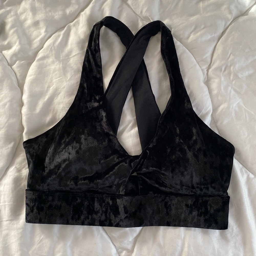Crushed Velour Crossover Bra